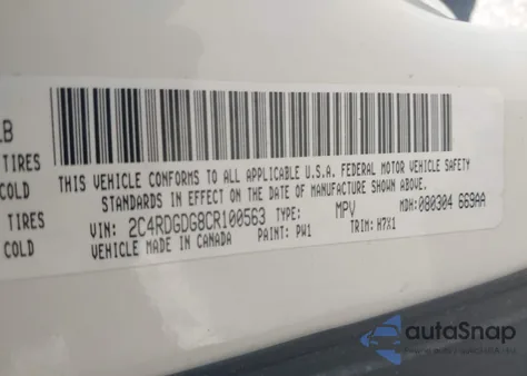 2012 Dodge Grand Caravan Crew from USA, damaged, VIN 2C4RDGDG8CR100563